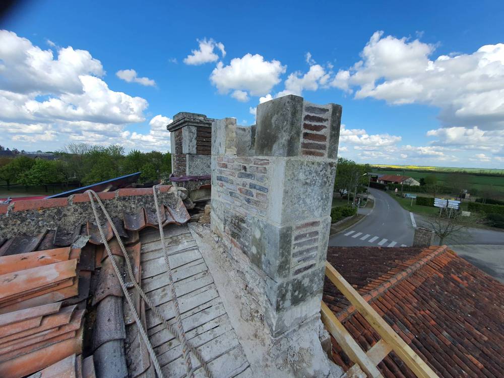 Cheminée en construction