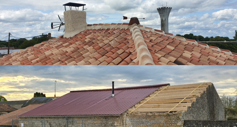 bac acier et couverture